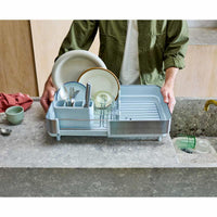 Joseph Joseph Extend Steel Plus Expandable Dish Drainer With Wine Glass Rack Expanding