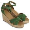Green clover suede Fairfax & Favor Womens Valencia Wedge Sandal