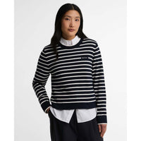 Dark Navy Stripe Barbour Womens Emmy Knitted Jumper FRONT