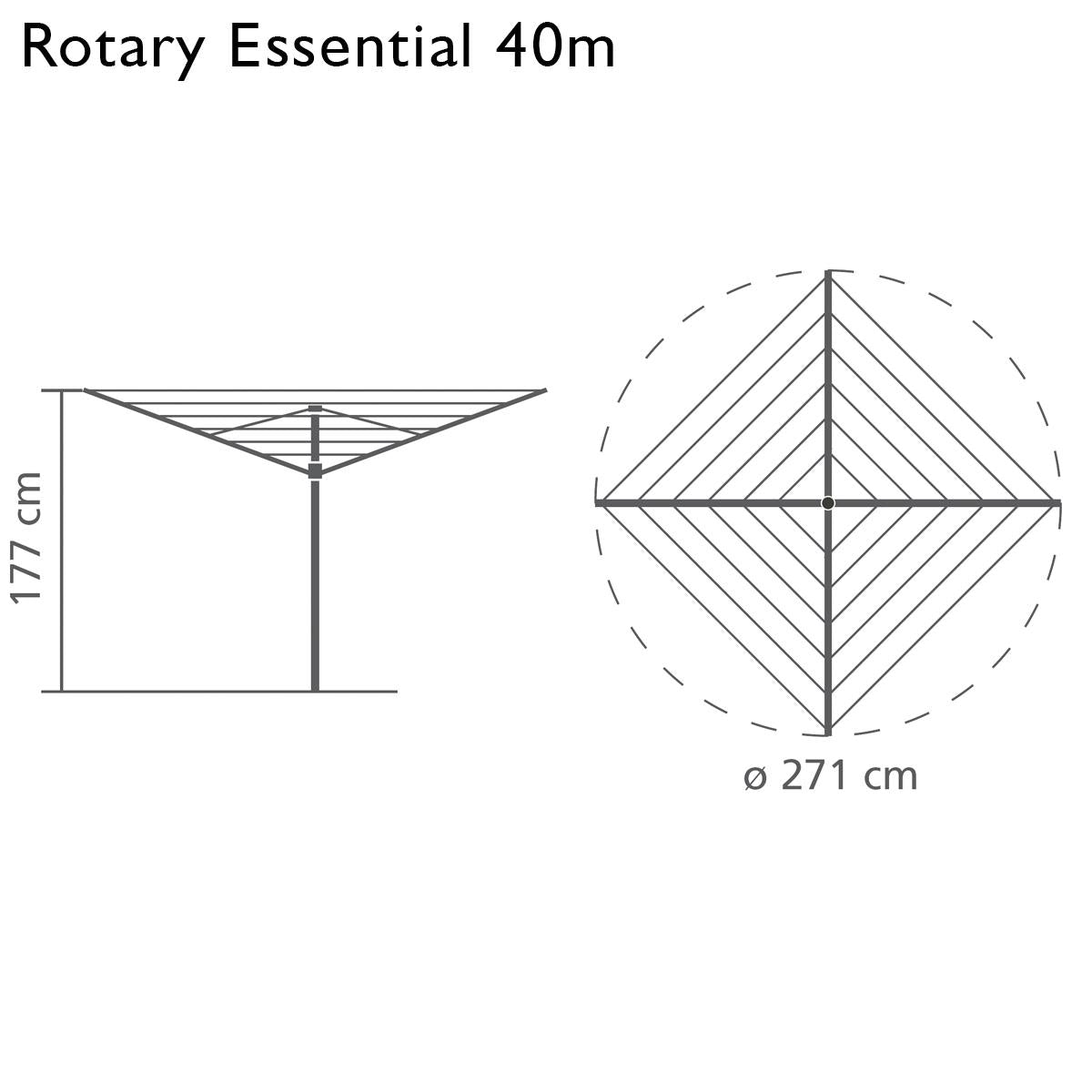 Brabantia Rotary Essential With Cover 40m
