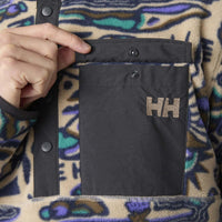 Khaki Rayco AOP Helly Hansen Mens Maridalen Printed Fleece LS3