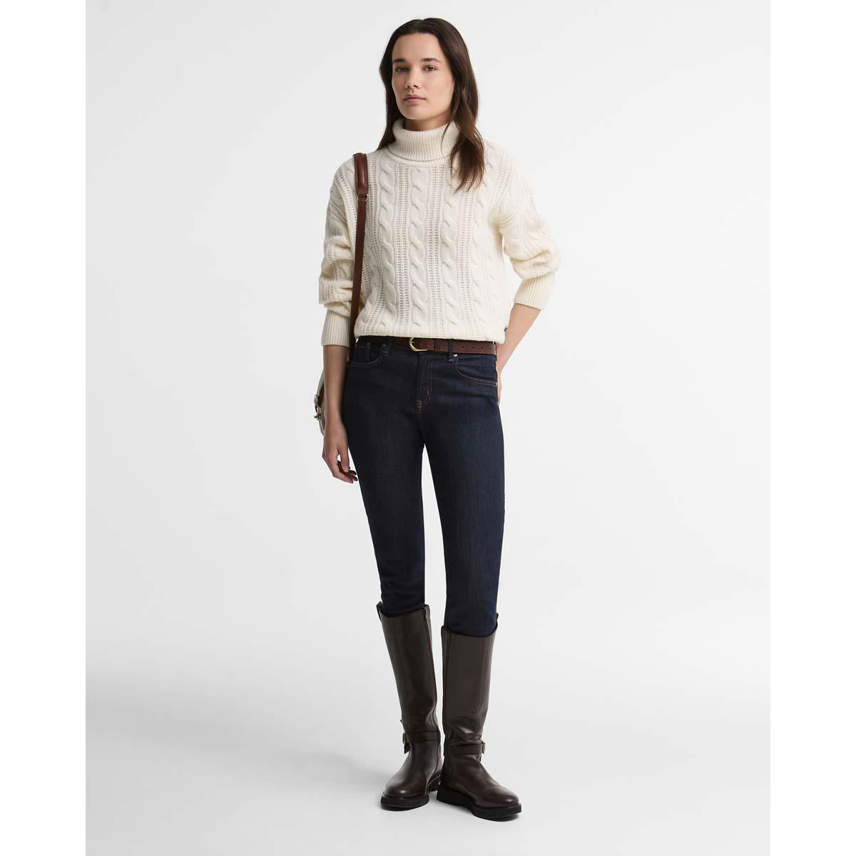 ECRU Barbour Womens Agatha Knitted Jumper ON MODEL