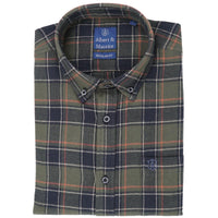 Albert and Maurice Mens Wye Shirt Olive Green Check