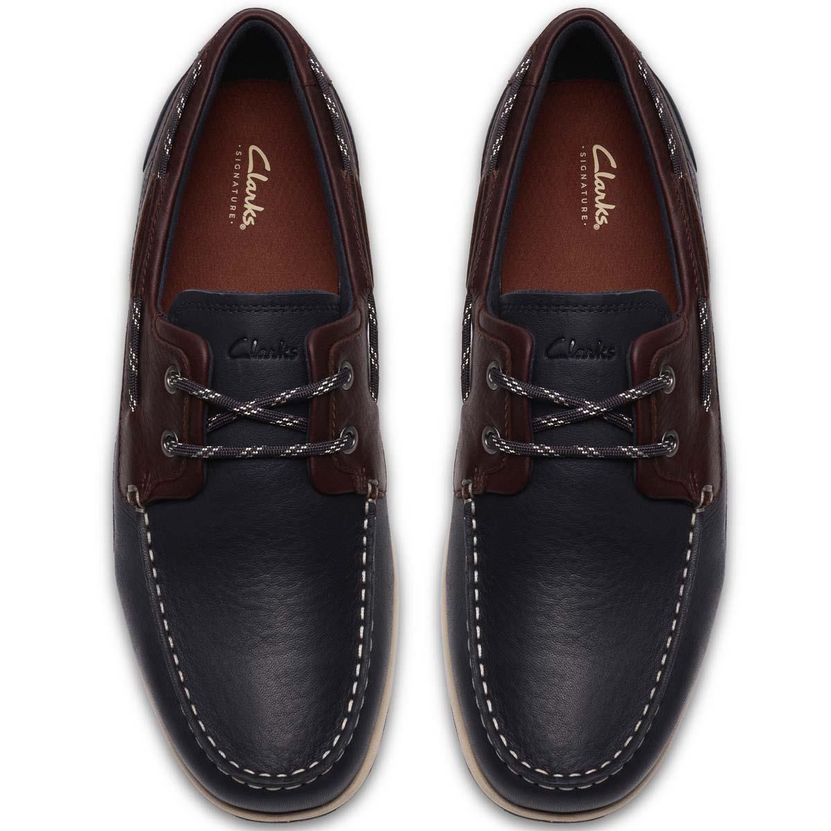 Navy Combi Clarks Mens Orson Sail Boat Shoes Top