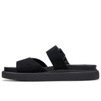 Black Suede Clarks Womens Aristella Mule Sandal