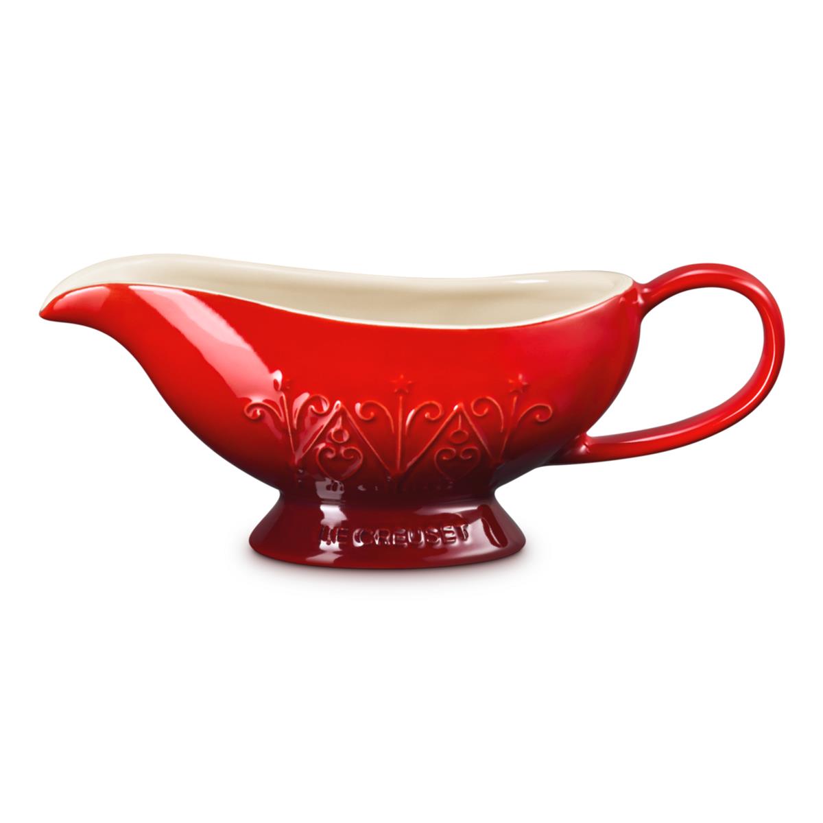Le Creuset Stoneware Heritage Sauce Jug Christmas Relief