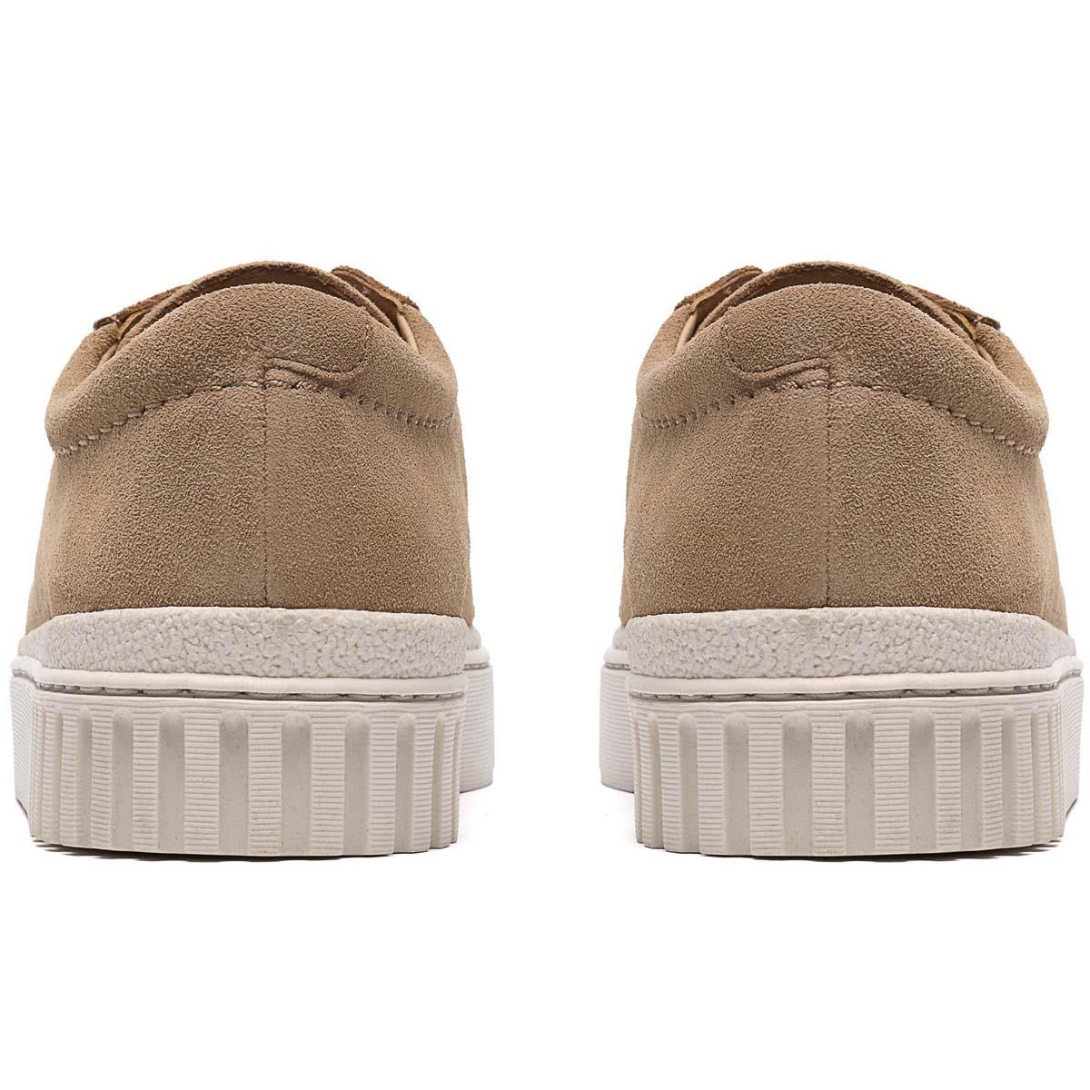Beige Suede Clarks Womens Mayhill Walk Trainers Heel