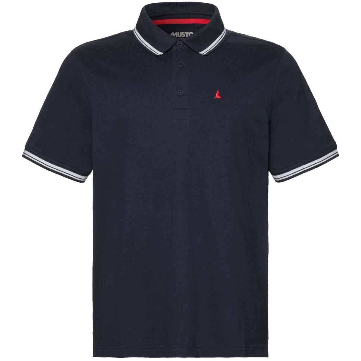 Navy Musto Mens Original Tipped Pique Polo