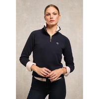 Ink Navy Holland Cooper Womens Burford Quarter Zip Sweater On Model
