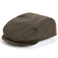 Olive Barbour Dog Wax Flat Cap