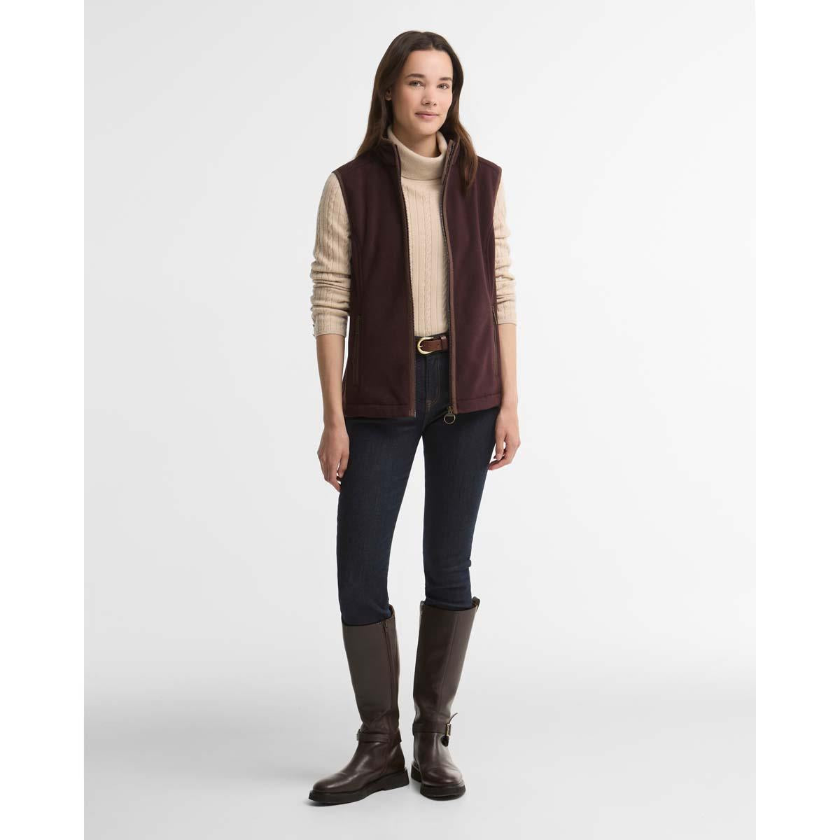 FIG Barbour Womens Country Colton Fleece Gilet ON MODEL