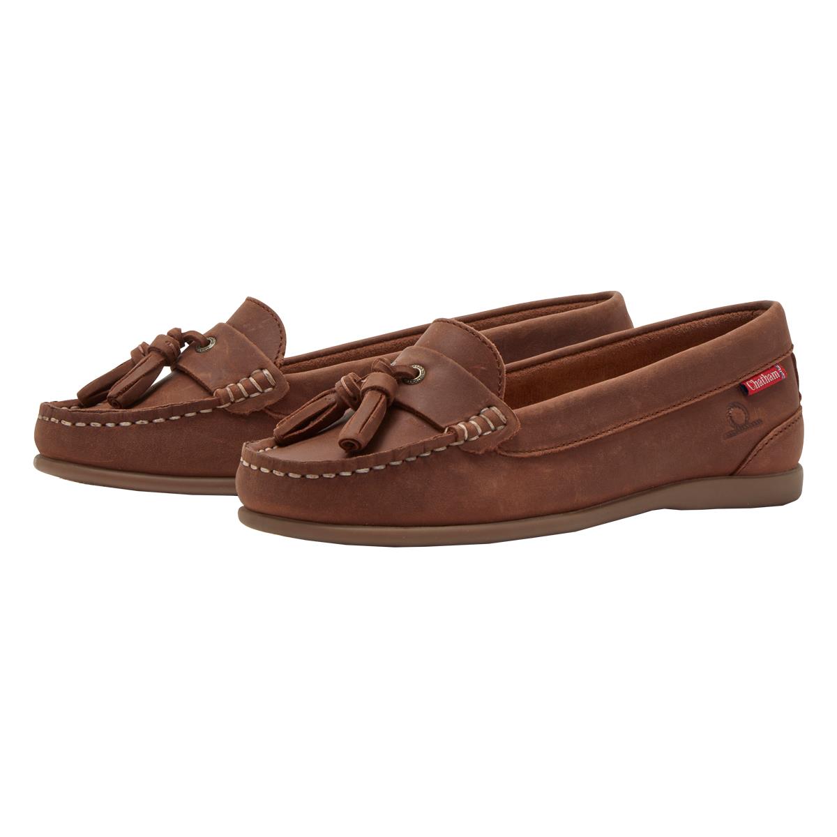 Dark Tan Chatham Womens Pulau Tassel Loafers