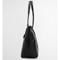 Black Barbour Womens Alder Leather Tote Bag End