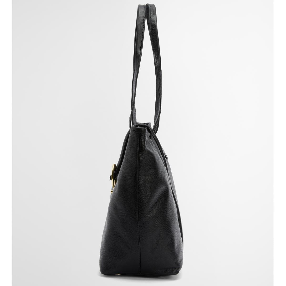 Black Barbour Womens Alder Leather Tote Bag End