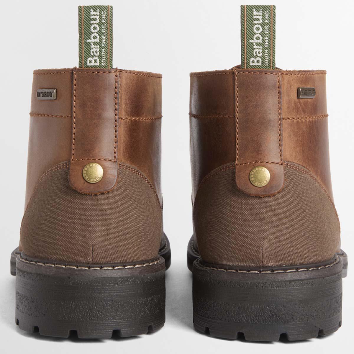 Teak Barbour Mens Shawdon Chukka Boot Back