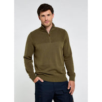 Kelp Dubarry Mens Spillane Quarter Zip Jumper On Model
