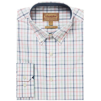 Dark Pigeon Blue/Mauve Red Schoffel Mens Holkham Shirt