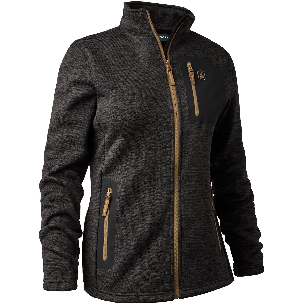 Dark Grey Melange Deerhunter Mens Sarek Knitted Jacket