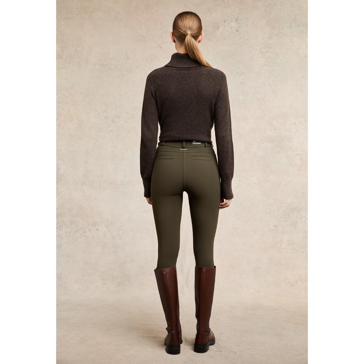 Dark Olive Holland Cooper Womens Contour Trouser On Model Rear