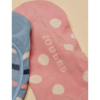 Pink/Blue Joules Womens Bessie Invisible Socks 2 Pack Sole Detail