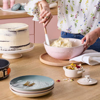 Le Creuset Stoneware Plate La Jardin Collection lifestyle