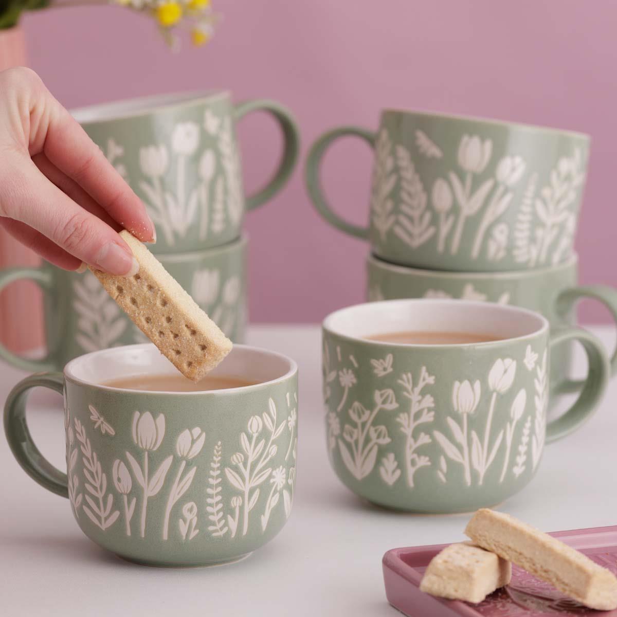 GREEN Mason Cash In The Meadow Flower Mug LS