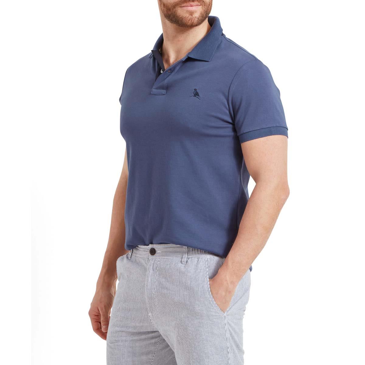 Vintage Indigo Schoffel Mens St Ives Jersey Polo Shirt OMG