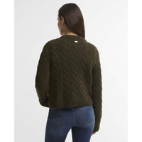 OLIVE Barbour Womens Joan Knitted Jumper BACK