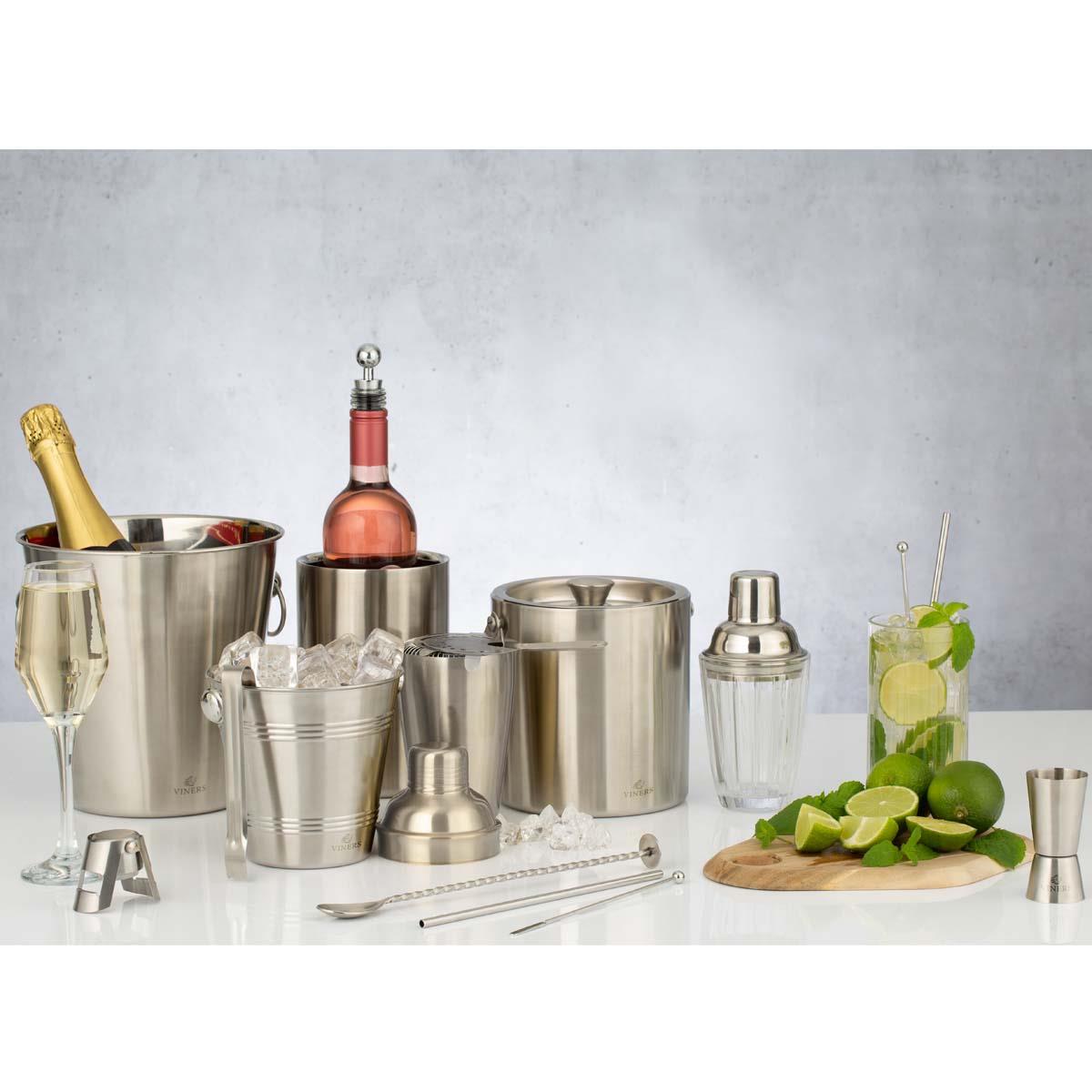 Viners Barware 1.5L Silver Double Wall Ice Bucket