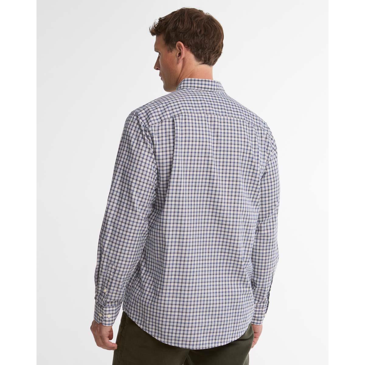 Navy Barbour Mens William Regular Fit Checked Shirt BACK