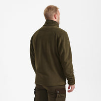 Tarmac Green Deerhunter Mens Eagle Fleece Jacket On Model Back