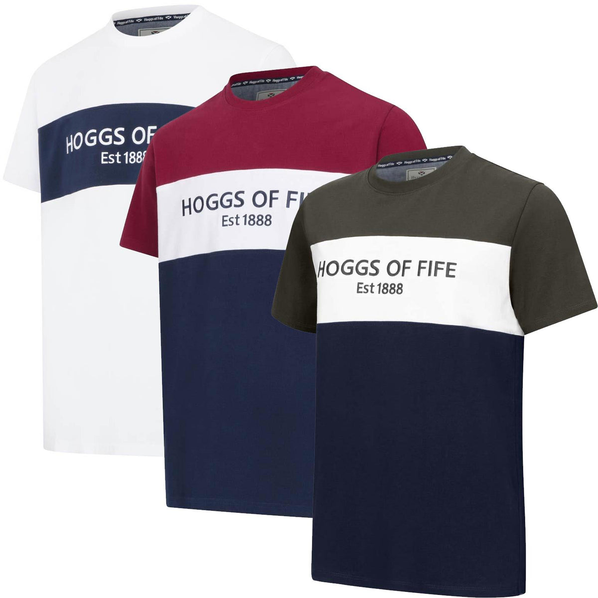 Hoggs Of Fife Mens Dalbeattie Colour Block T-Shirt