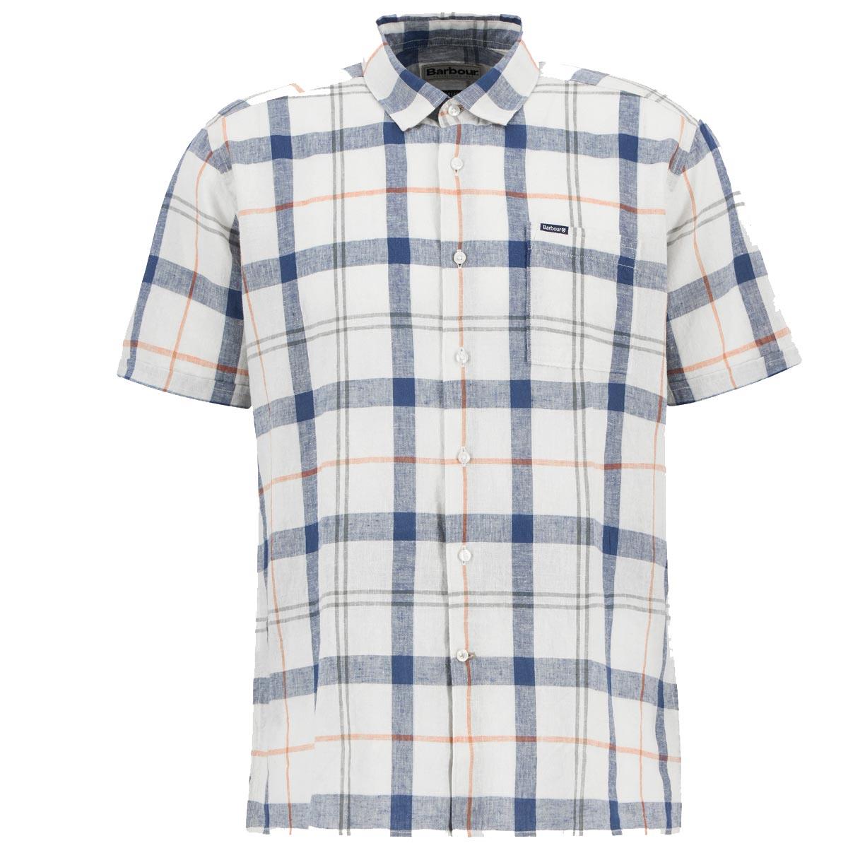 Sea Haze Tartan Barbour Mens Croft Short Sleeve Summer Shirt