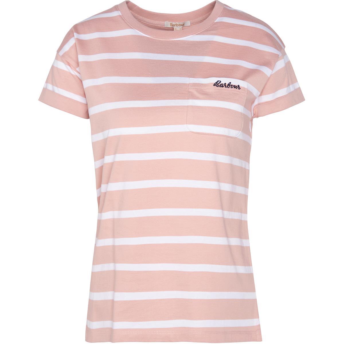 Misty Rose Barbour Womens Otterburn Stripe Tee