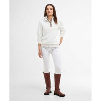 CLOUD Barbour Womens Cynthia Half Zip Sweatshirt ON MODEL