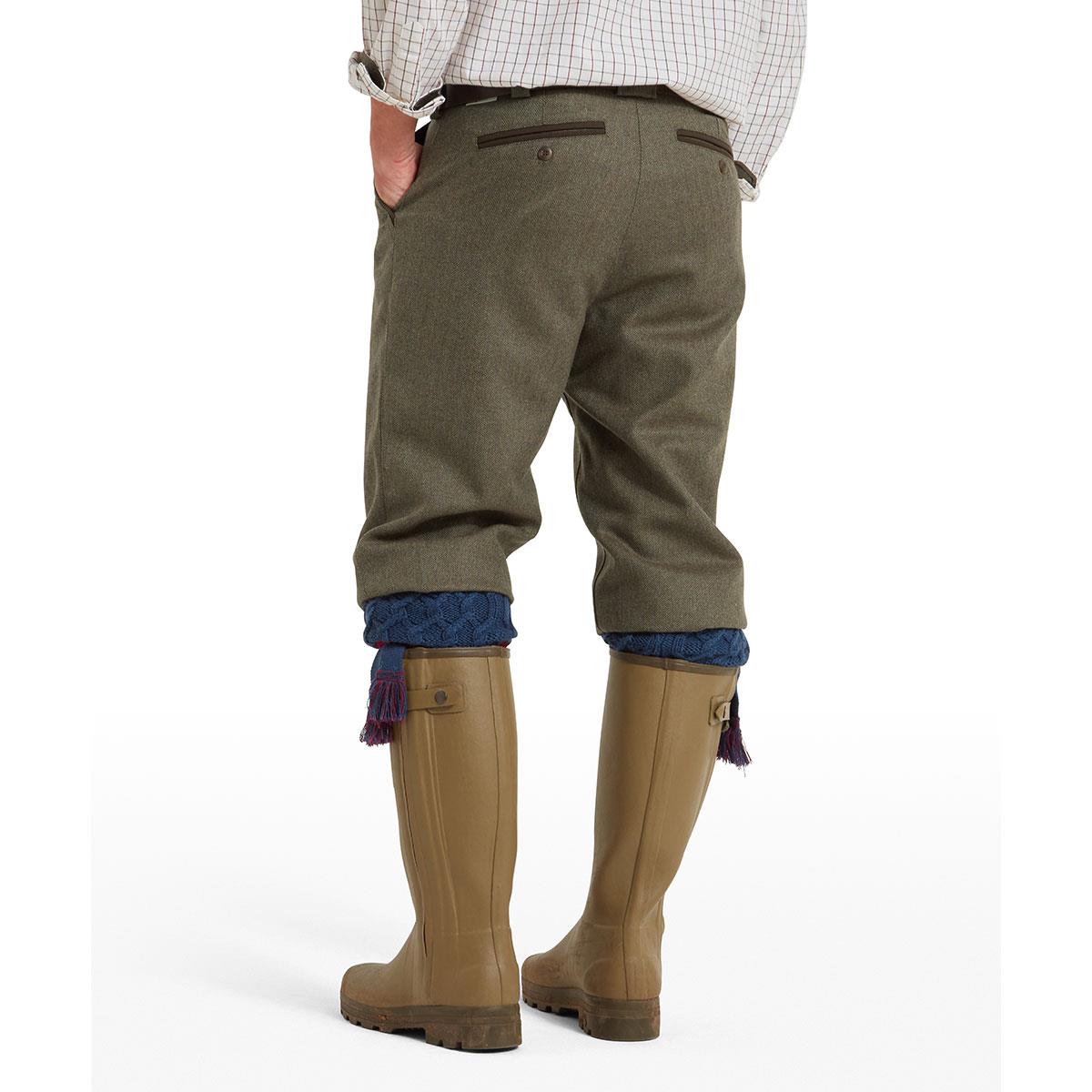 Schoffel Mens Tweed Plus Twos Loden Green Herringbone back
