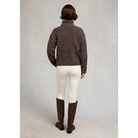 Chocolate Holland Cooper Womens Noveli Roll Neck Knit Jumper On Model Rear