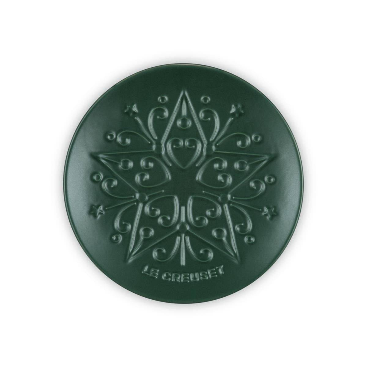 Le Creuset Stoneware Small Serve Plate 19cm Christmas Relief