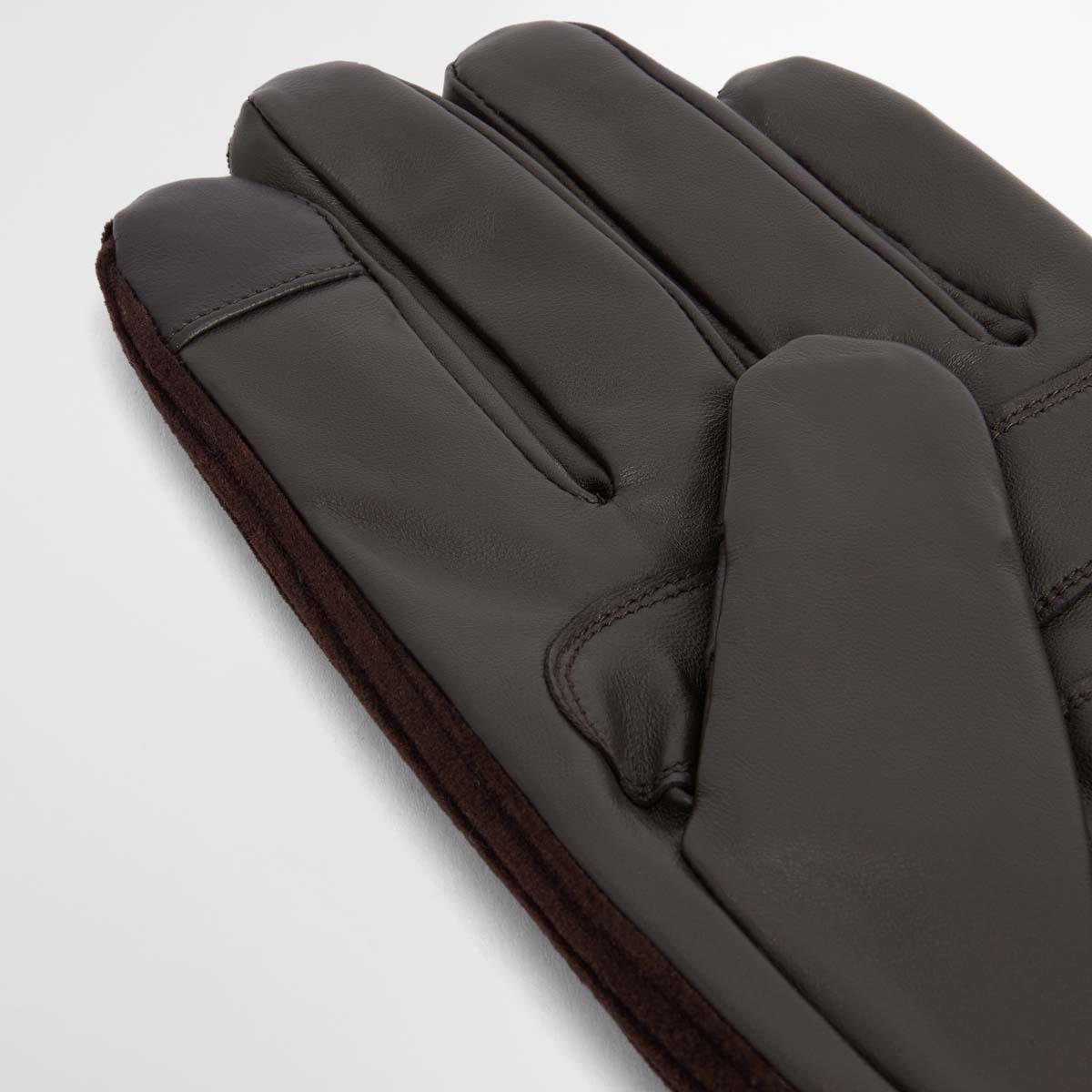 Brown Barbour Mens Nelson Waterproof Gloves Palm