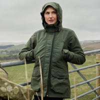 Deep Green Musto Womens Outdoor Country Burnham Waterproof Jacket Lifestyle Hood