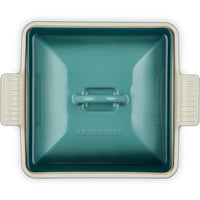 Le Creuset 23cm Stoneware Heritage Dish With Lid Bleu riviera lid