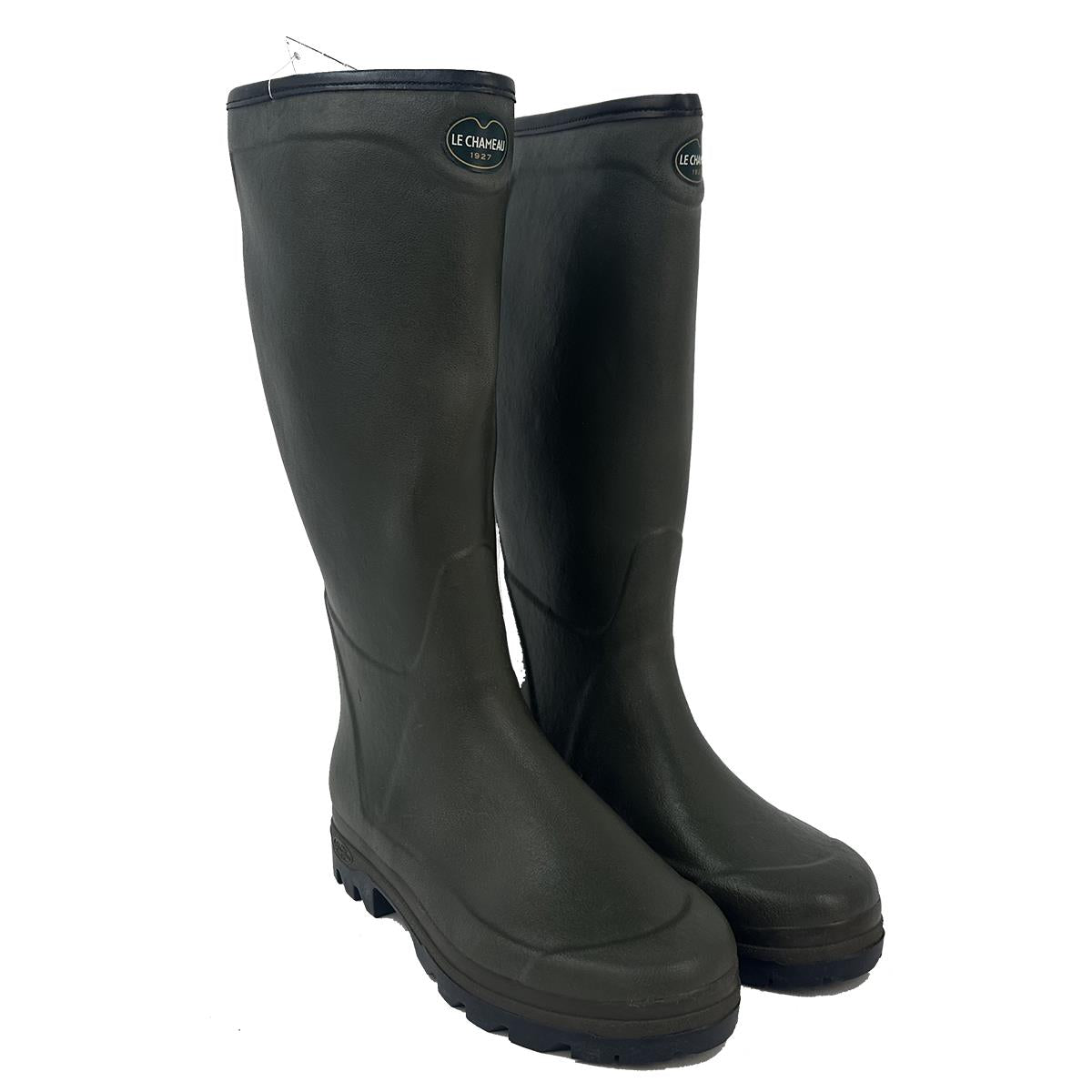 Le Chameau Mens Country XL Jersey Lined Wellington Boot Vert Olive