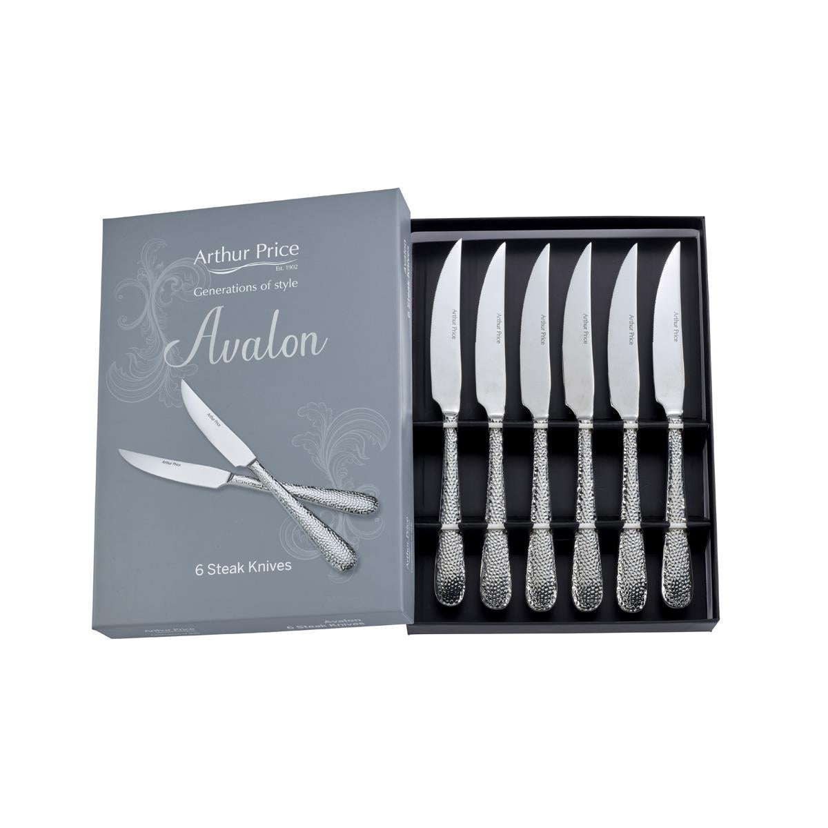 Arthur Price Stainless Steel Avalon Set of 6 Steak Knives