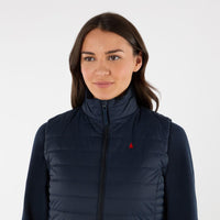 Navy Musto Womens Original Lite Puffer Vest colar