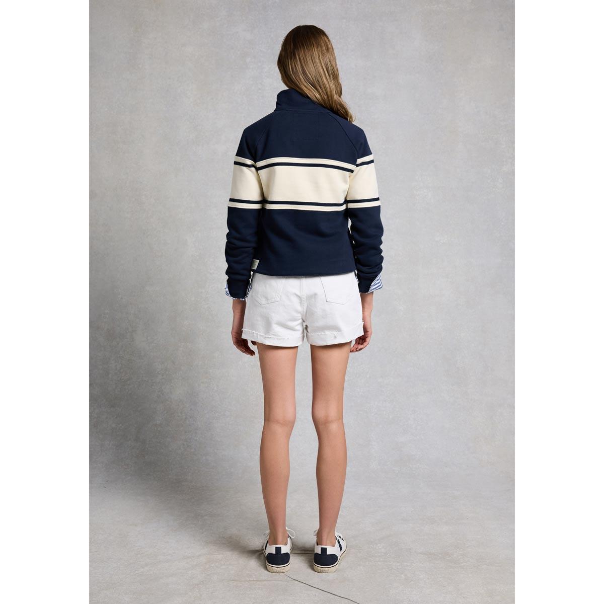 Ink Navy Holland Cooper Womens Signature Quarter Zip Sweat On Model Back