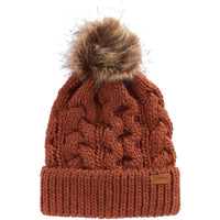 warm ginger Barbour Womens Penshaw Cable Beanie