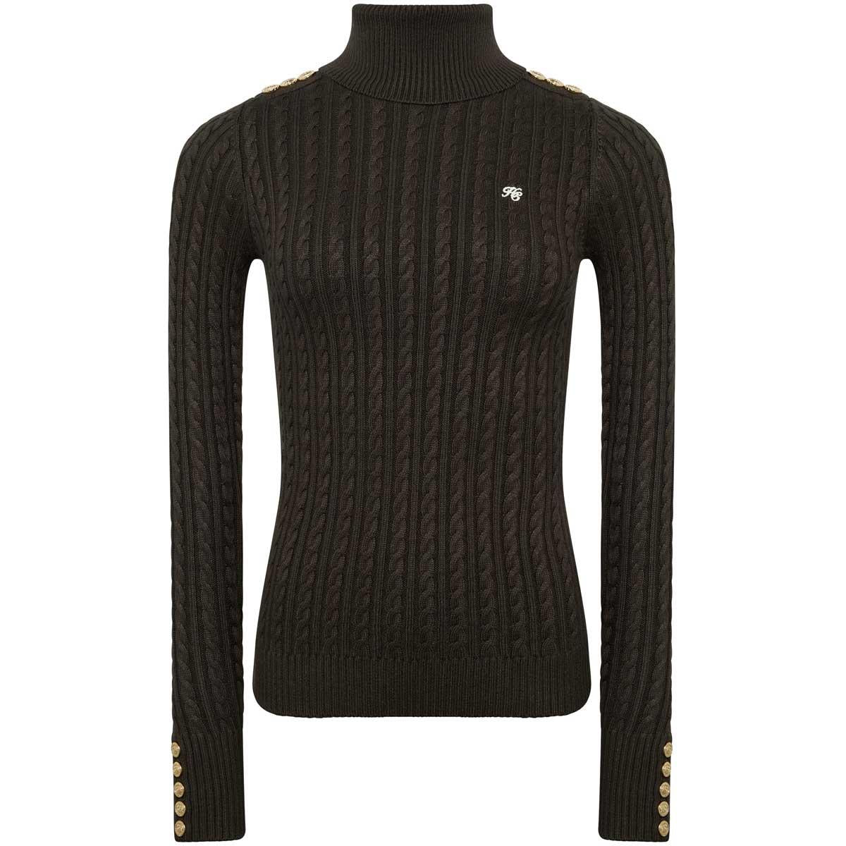 Holland Cooper Womens Seattle Roll Neck Cable Knit Jumper