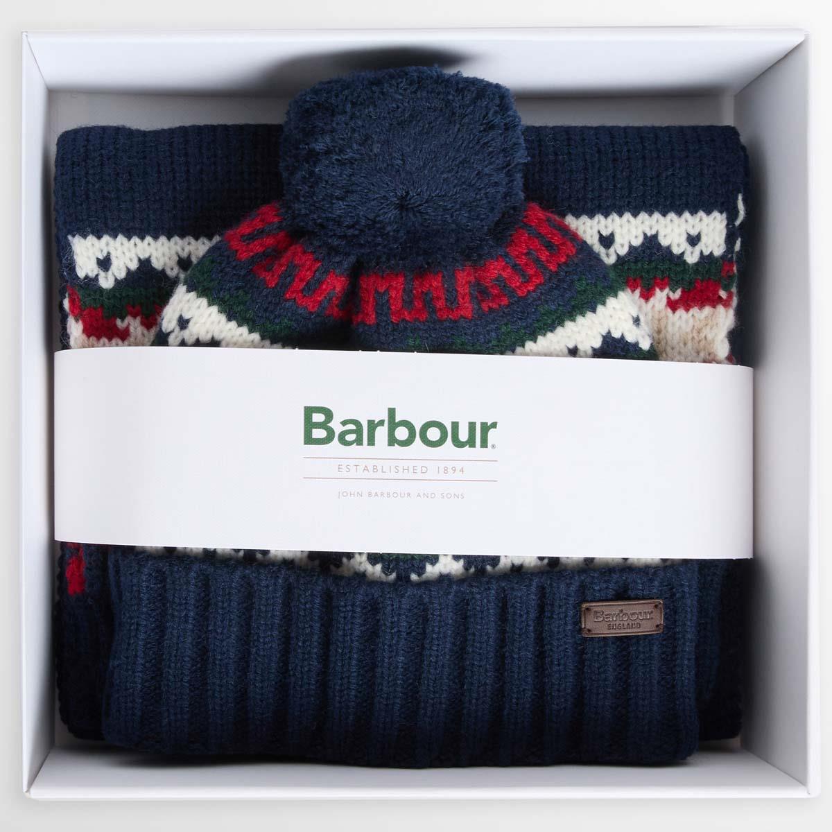 Barbour Mens Kane Knitted Beanie & Scarf Gift Set