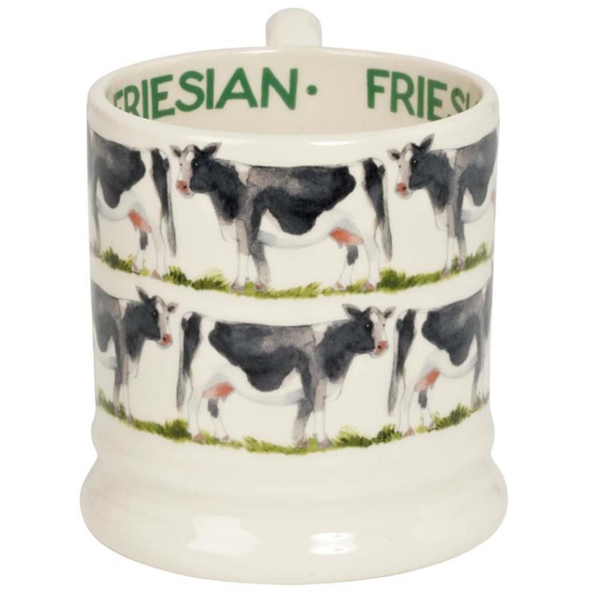 Emma Bridgewater Farmyard Animals Friesian Cow Half Pint Mug Side