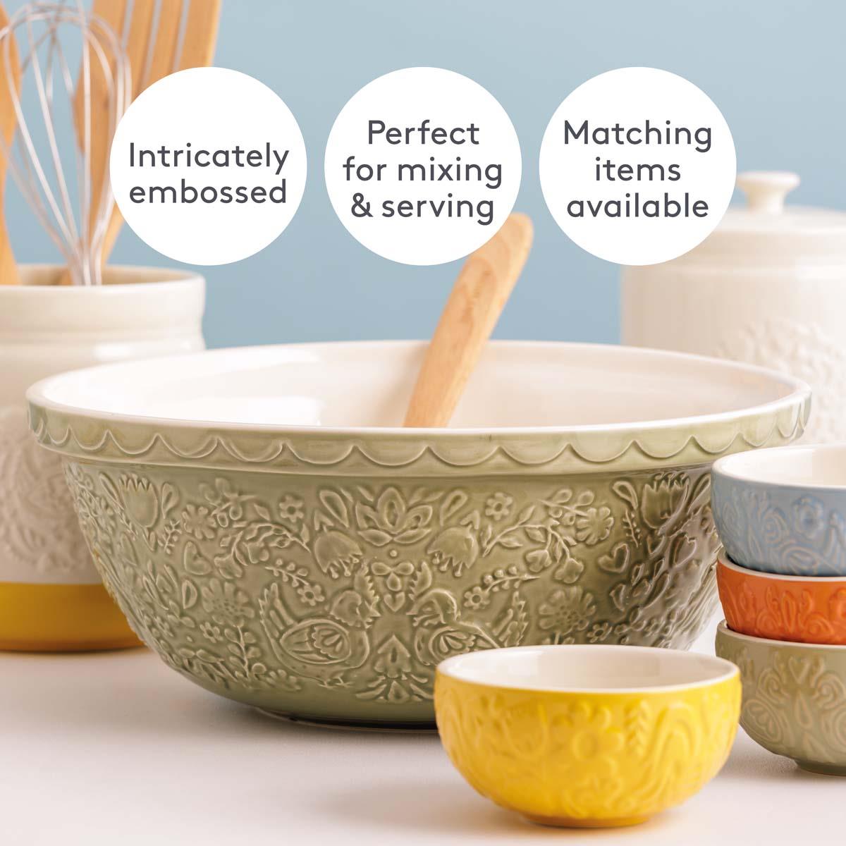 Mason Cash Home To Roost S12 Green Mixing Bowll